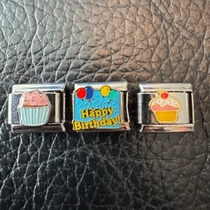 Cupcake and Happy Birthday Charm Set